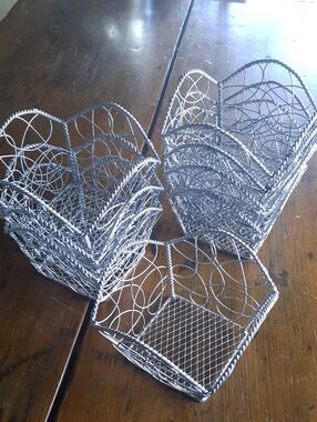 Silver Wire Decorative Basket Set 8 Home Accents Unique Design